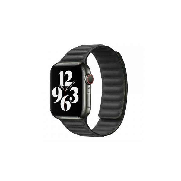 Ремешок oneLounge Leather Link Magnetic Black для Apple Watch 42mm | 44mm (M | L) OEM