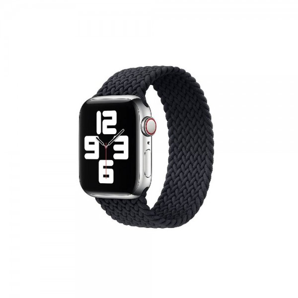 Плетеный монобраслет oneLounge Braided Solo Loop Charcoal Black для Apple Watch 44mm | 42mm Size L OEM