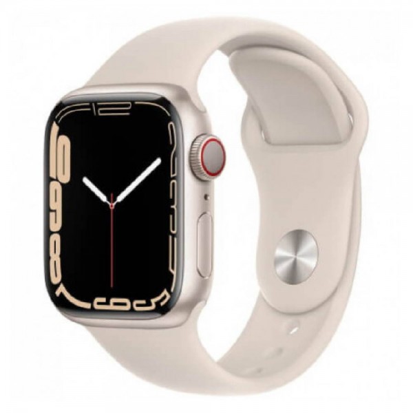 New Apple Watch Series 7 41mm GPS Starlight Aluminum Case With Starlight Sport Band (MKMY3)
