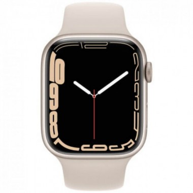 New Apple Watch Series 7 45mm GPS Starlight Aluminum Case With Starlight Sport Band (MKN63)