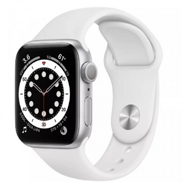 Б/У Apple Watch Series 6 GPS 44mm Silver Aluminum Case with White Sport Band (M00D3)