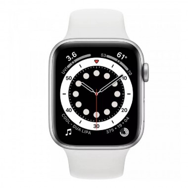 Б/У Apple Watch Series 6 GPS 44mm Silver Aluminum Case with White Sport Band (M00D3)