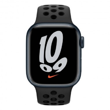 Б/У Apple Watch Nike Series 7 GPS 45mm Midnight Aluminum Case w. Anthracite/Black Nike Sport Band (MKNC3)