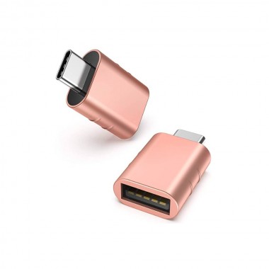 Переходник USB-C to USB-A Rose Gold