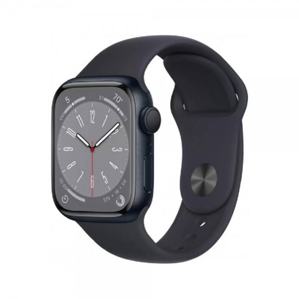 New Apple Watch Series 8 GPS 45mm Midnight Aluminum Case w. Midnight Sport Band (MNP13)