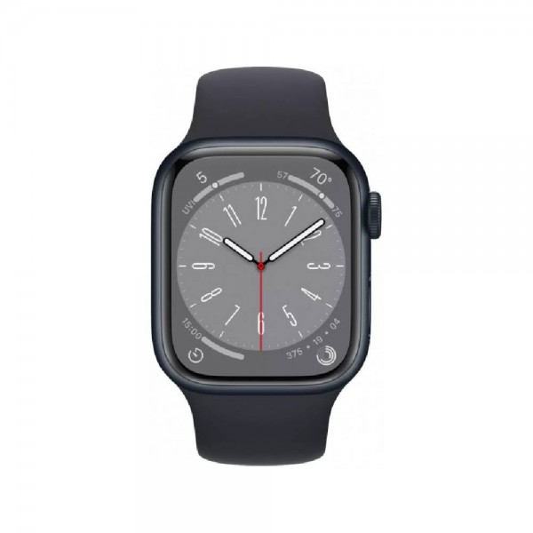New Apple Watch Series 8 GPS 45mm Midnight Aluminum Case w. Midnight Sport Band (MNP13)
