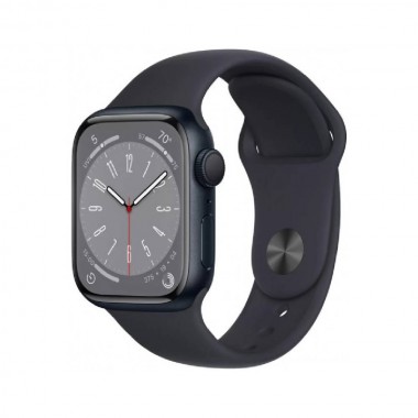 New Apple Watch Series 8 GPS 41mm Midnight Aluminum Case w. Midnight Sport Band (MNP53)