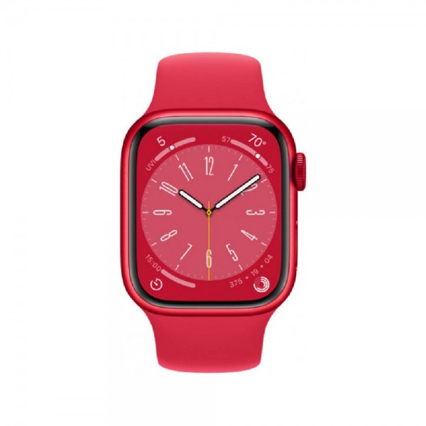New Apple Watch Series 8 GPS 45mm PRODUCT RED Aluminum Case w. PRODUCT RED S. Band (MNP43)