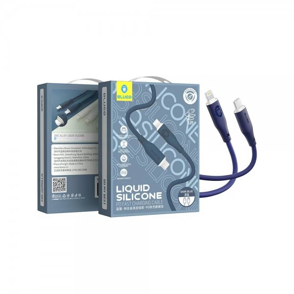 Кабель Blueo Liquid Silicone USB-C to Lightning Cable Blue