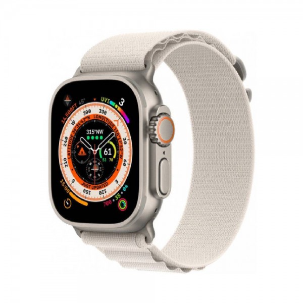 New Apple Watch Ultra GPS + Cellular 49mm Titanium Case with Starlight Alpine Loop - Medium