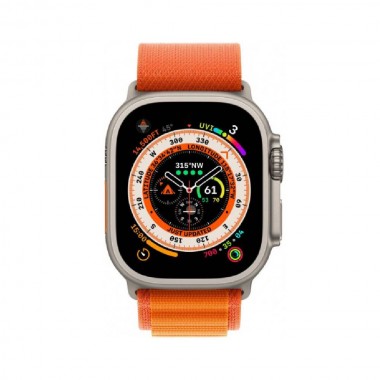 New Apple Watch Ultra GPS + Cellular 49mm Titanium Case with Orange Alpine Loop - Medium