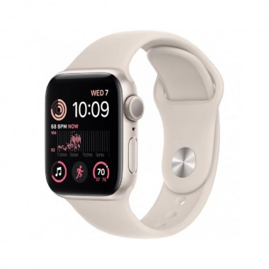 New Apple Watch SE 2 GPS 40mm Starlight Aluminum Case w. Starlight Sport Band (MNJP3)