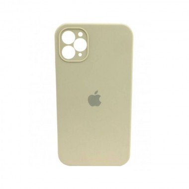 Чехол Silicone Case Full camera Square edge iPhone 11 Pro Max Antique White