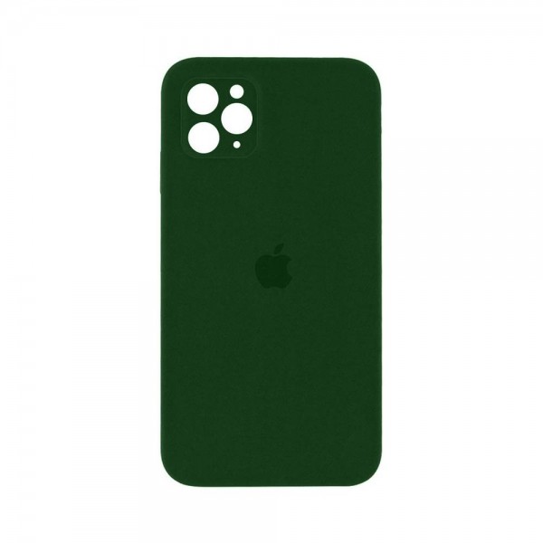 Чехол Silicone Case Full camera Square edge iPhone 11 Pro Army Green