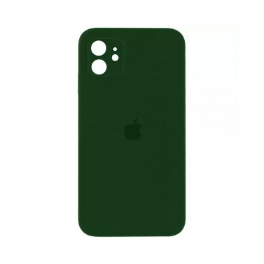 Чехол Silicone Case Full camera Square edge iPhone 11 Army Green