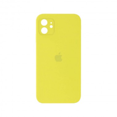 Чехол Silicone Case Full camera Square edge iPhone 11 Yellow
