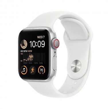 Б/У Apple Watch SE 2 GPS 44mm Silver Aluminum Case with White Sport Band (MNK23)