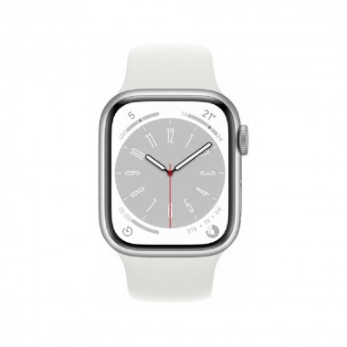 Б/У Apple Watch Series 8 GPS 45mm Silver Aluminum Case with White Sport Band (MP6N3)