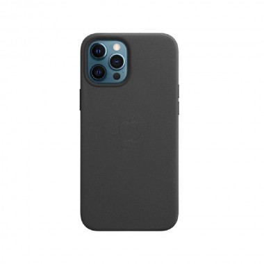 Чехол Leather Case with MagSafe для Apple iPhone 12 Pro Max Black