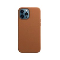 Чехол Leather Case with MagSafe для Apple iPhone 12 Pro Max Saddle Brown
