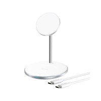 БЗУ Choetech Magnetic 2 in 1 magnetic Wireless Charging Stand White