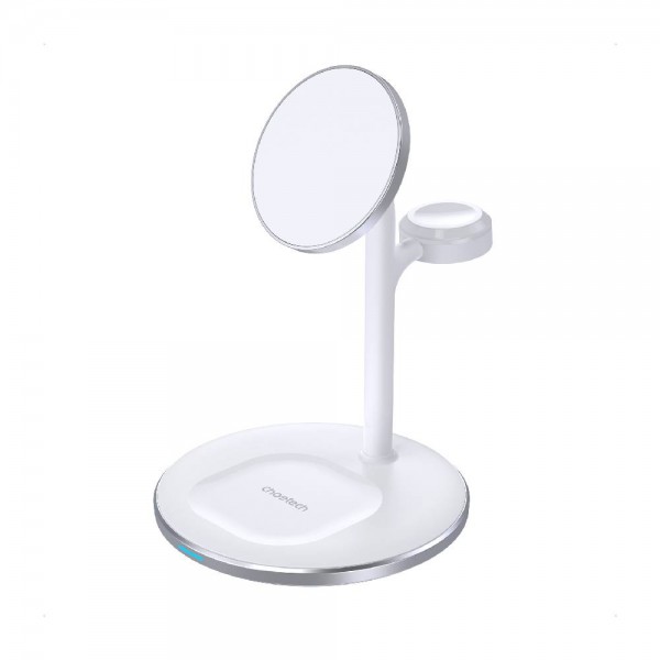 БЗУ Choetech Magnetic 3 in 1 magnetic Wireless Charging Stand White